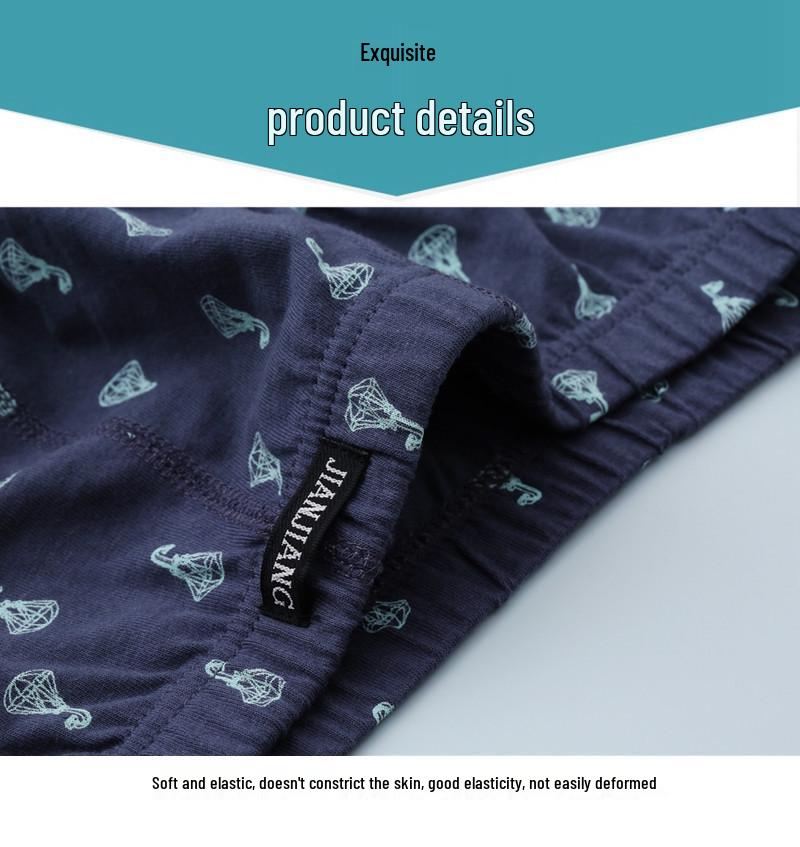 Genuine Jian·Jiang Men's Triangle Briefs - 2 Pack, Pure Cotton, Mid-Waist, Breathable & Comfortable, Bestseller