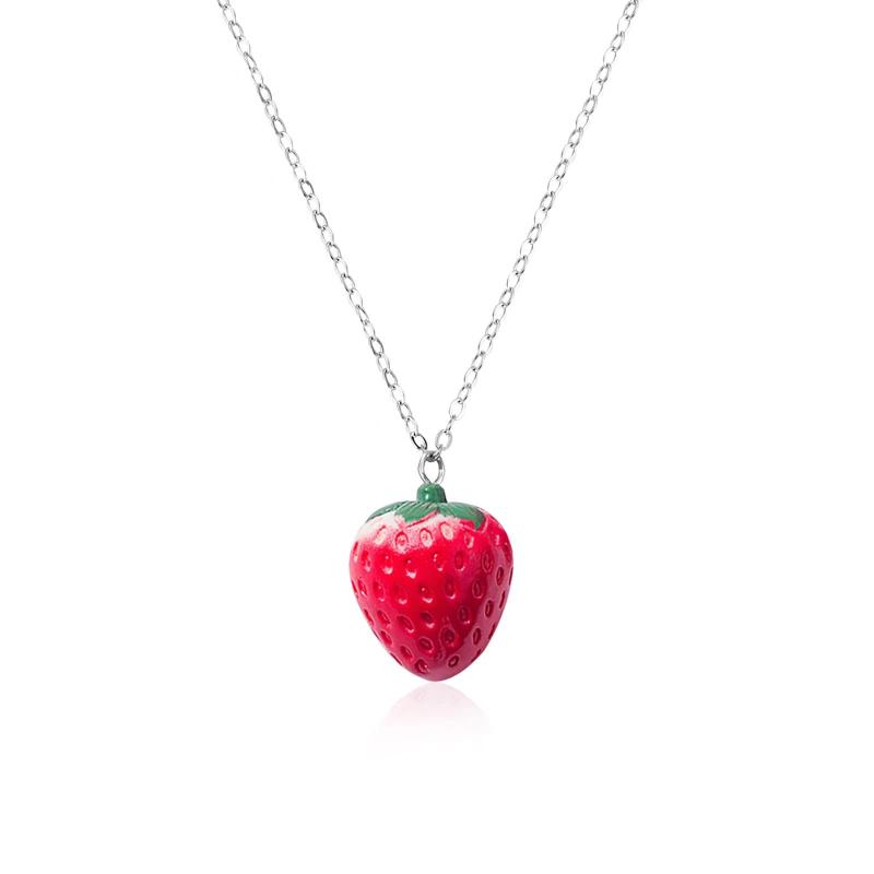 Unique Pastoral-Style Strawberry Earrings Hooks And Pendants Featuring Three-Dimensional Fruit Designs