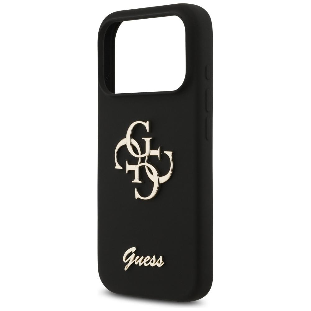Guess Silicone Big 4G Script Case for iPhone 17 Pro Black