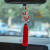 Chinese Lion Dance Pendant: Cultural Car Decoration with Tassel and Diamond-Studded Lion