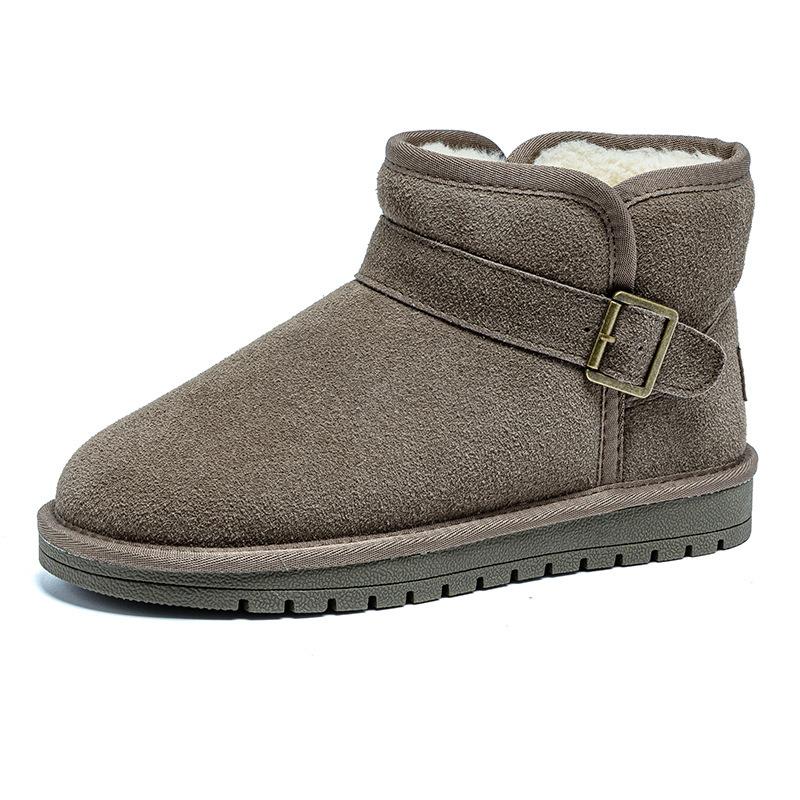 Integrierte Pelz-Schneestiefel Herren und Damen Winter verdickt warm wasserdicht rutschfest Samt Baumwollschuhe Große Baumwollschuhe