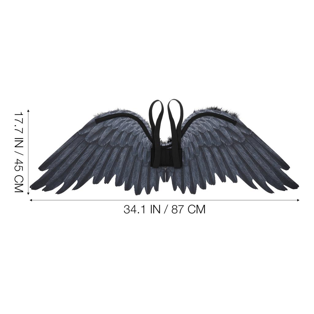 Creative Wings Black Handmade Cosplay Party Props Fairy Girl Angel Wing Halloween Costume Adult Kids