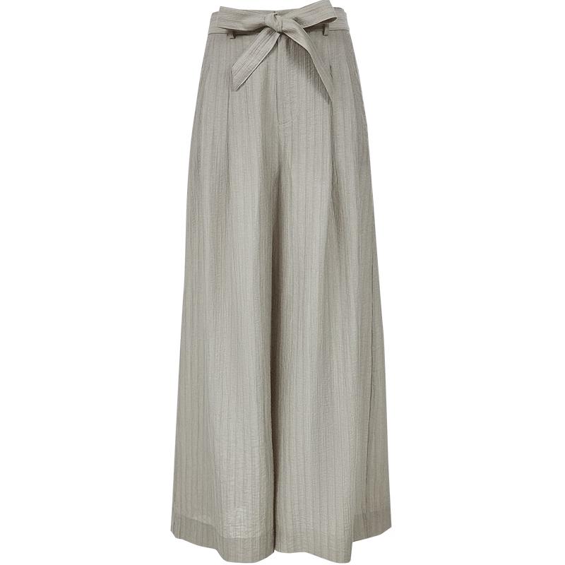 

ONLY Women s Ribbon Design Vertical Stripe Loose Casual Pants S