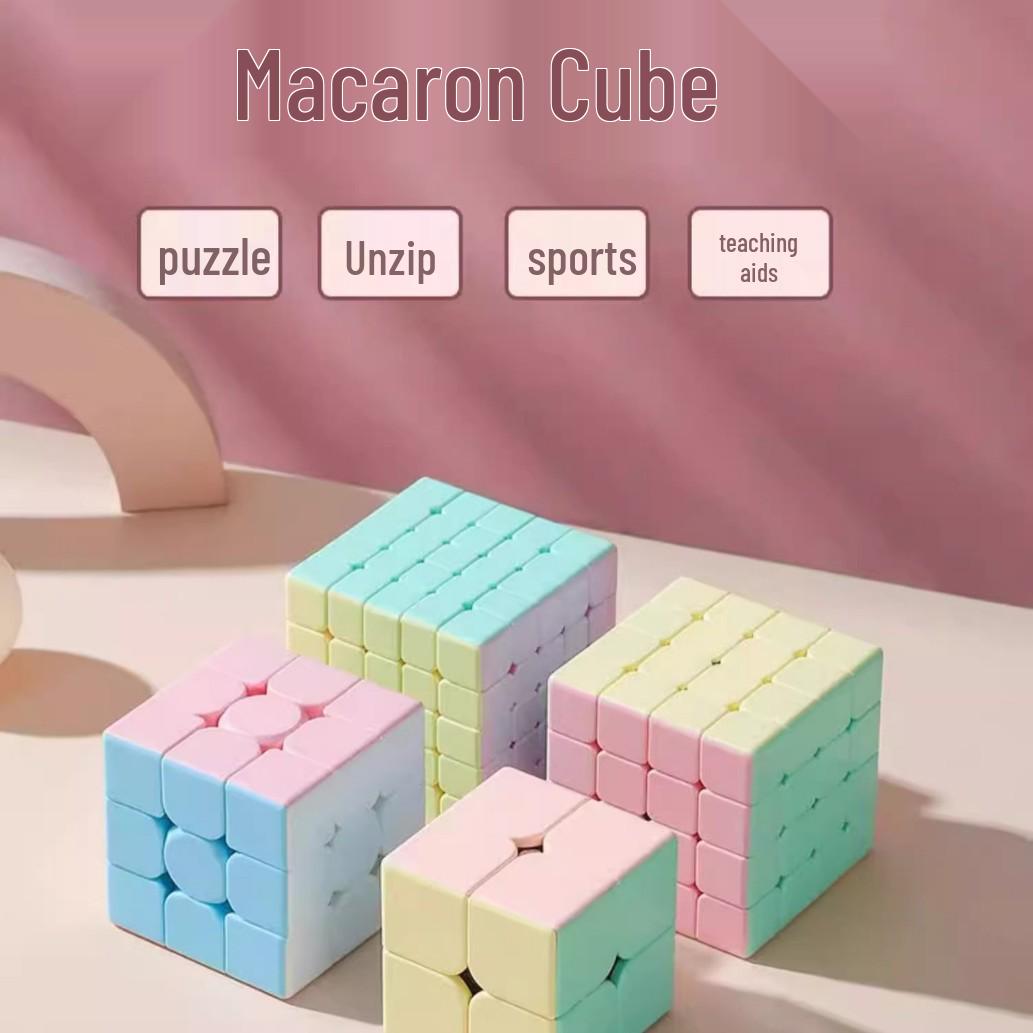 

Macaron Cube 3x3 Magnetic Puzzle Toy: 3rd Order Pyramid Decompression Educational Game for Kids Macaron 3rd Order - 1 Piece