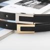 Women Thin Belt Metal Buckle Ladies Trouser Dress Decoration Waistband Vintage Casual Pu Leather Waist Belt