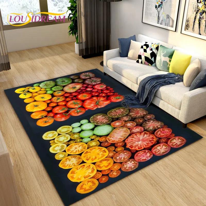 Fruits Vegetables Kitchen Mat Area Rug Carpet for Living Room Bedroom Playroom Sofa decor home Non-slip rug Floor Mat Soft