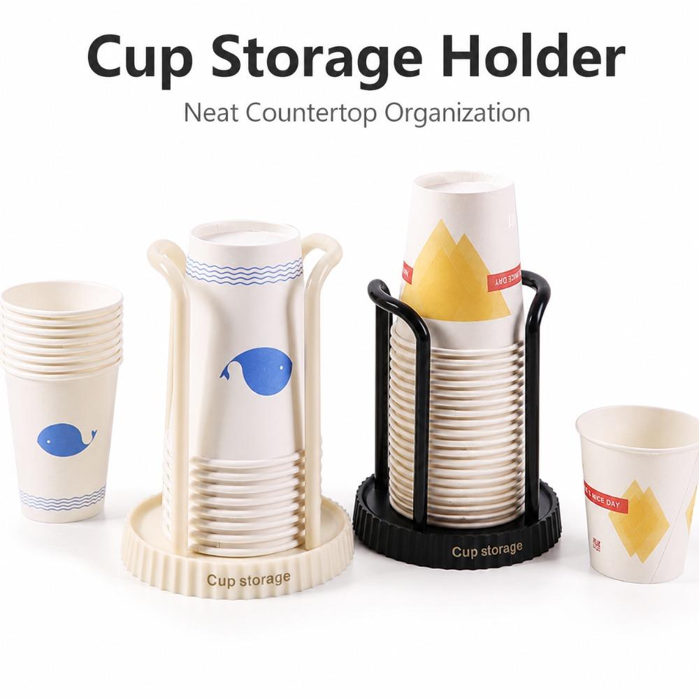 Household Paper Cup Holder Minimalist Disposable Cup Storage Rack for Desktop Coffee Milk Tea Cup Kitchen Organizer Set Pack
