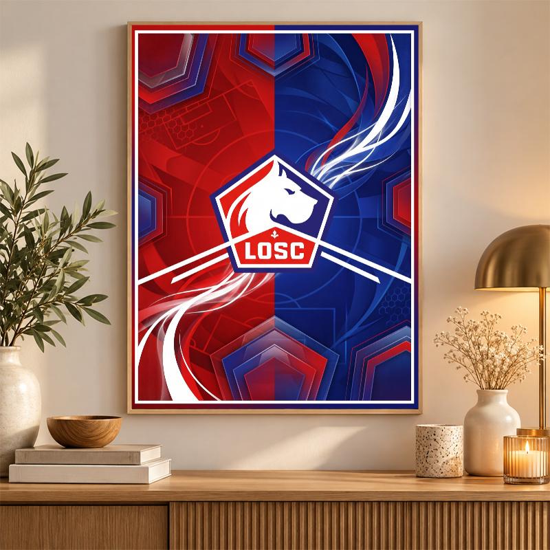 LOSC Lille FC Diamond Painting Kit 5D Full Drill DIY Diamond Mosaic Wall Art Home Decor