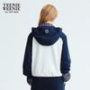 Teenie Weenie Women's Color-block Bear Hooded Sweatshirt