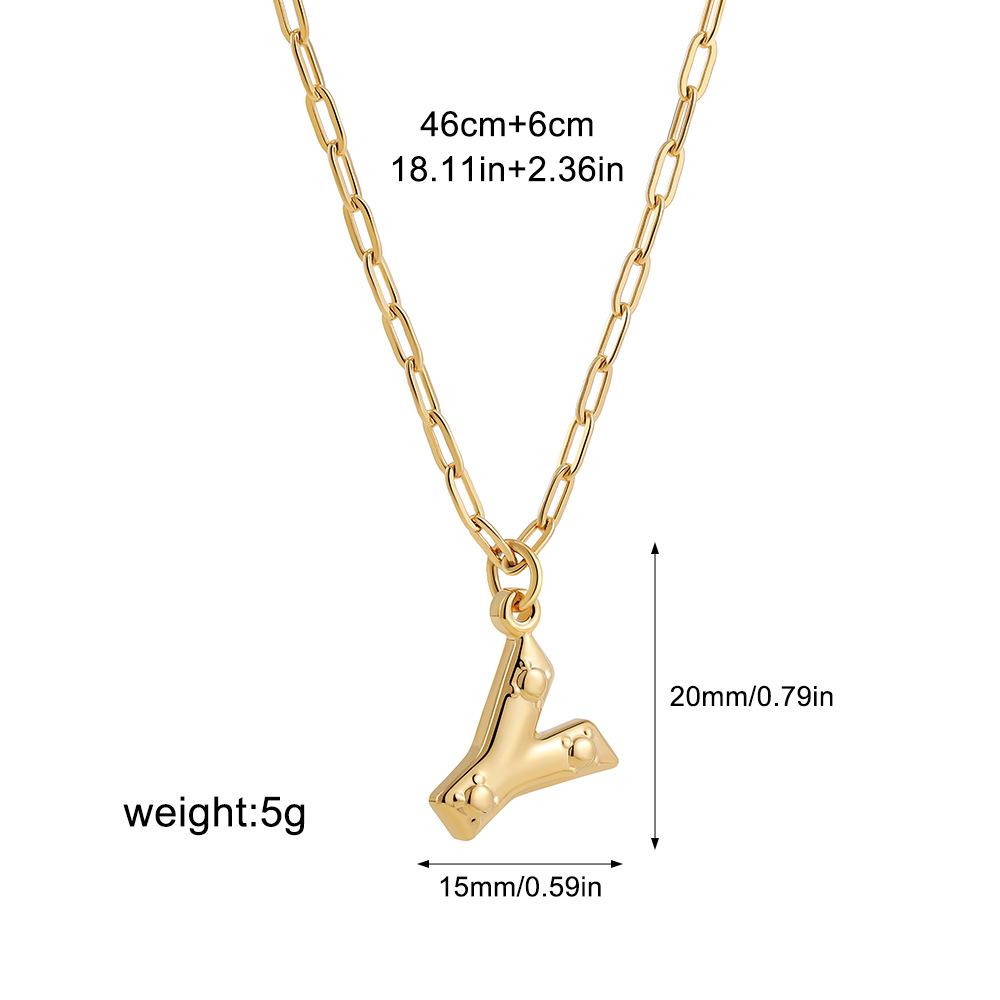 Stainless steel bubble English 26 letter necklace pendant personalized three-dimensional collarbone chain with jewelry