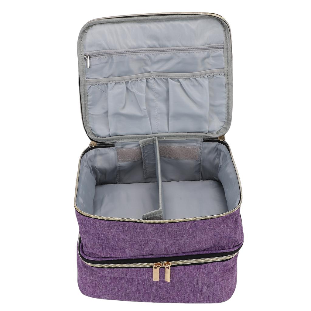 Nail Polish Storage Bag Hold 30 Bottles Large Capacity Portable Nail Polish Nail Lamp Carrying Case for Manicure