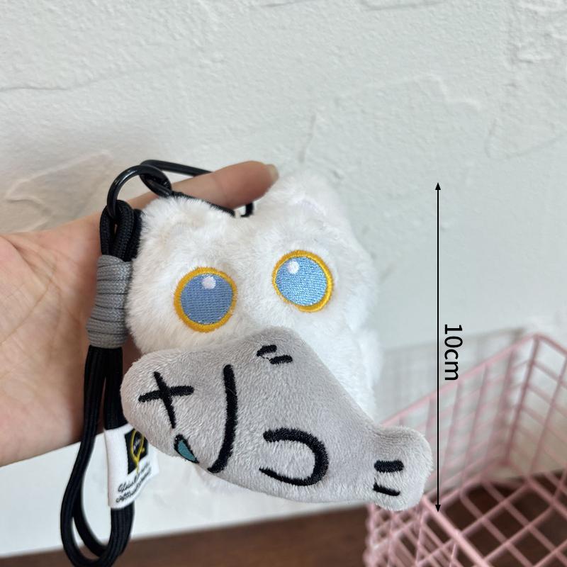 Cute Cartoon Black Cat Keychain Bag Pendant Backpack Hanging Ornaments Lovely Cat Doll With Camera Animal Car Keyring Kids Gift