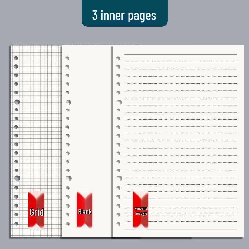 B5/A5 Loose-Leaf Refill Paper, 26/20 Holes, Grid/Horizontal Lines, Notebook Pages
