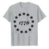 Vintage 1776 Circle 13 Stars Print Tshirt Patriotic Usa Graphic Short Sleeve Casual Outdoor Holiday Daily Wear Tee Fashion Trend
