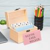 A7 Index Card Wooden Organizer Storage with 150 Index Card File Organizer Notecards Dividers Case for Notes Flashcard Envelope