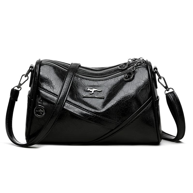 

Модная сумка для мам среднего возраста, легкая сумка через плечо, многофункциональная сумка большой вместимости, многослойная сумка через плечо чёрный