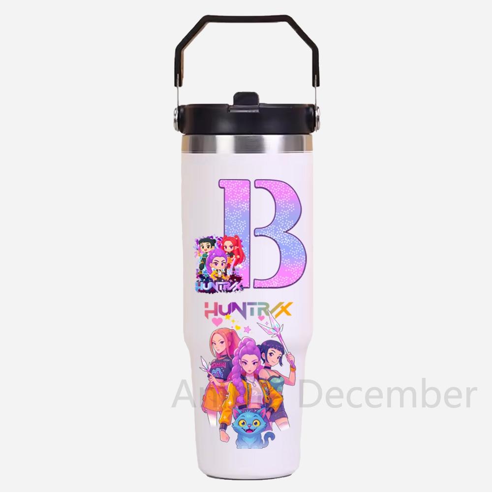 30Oz Anime K-Pop Stainless Steel Vacuum Cup Hot Cold 6-12 Hours Retention Eco Friendly Bpa Free Largeautomotive Holder Flask Kid Gift