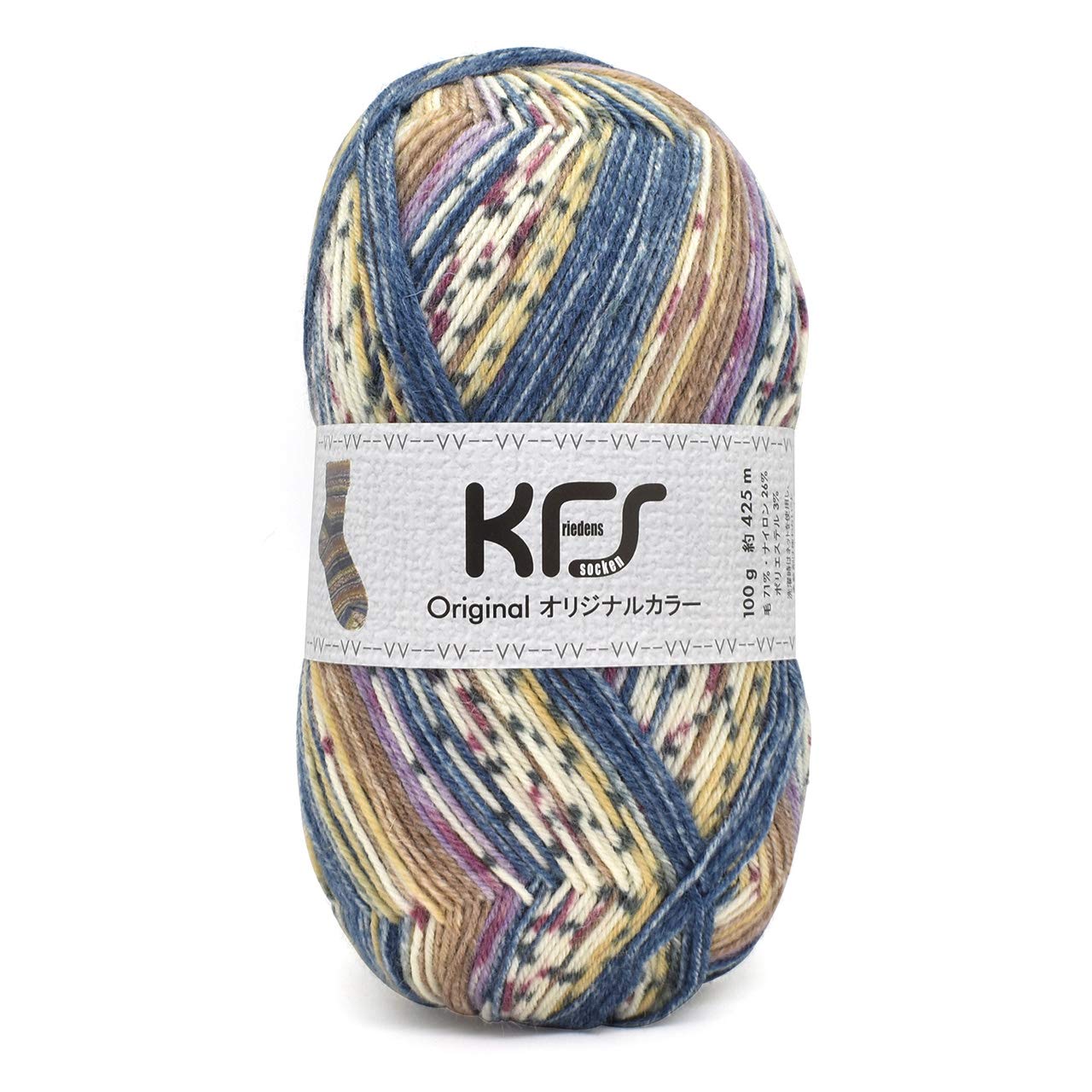 

Пряжа KFS Original Wool Martina Umemura Opal 4 нити KFS179 x бежевый многоцветный - карамельный/синий