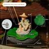 High Quality PVC Old Man Fishing Ornament Floating foam Fish Tank Decoration DIY lotus leaf Jiang Tai Gong Fishing Car Ornament