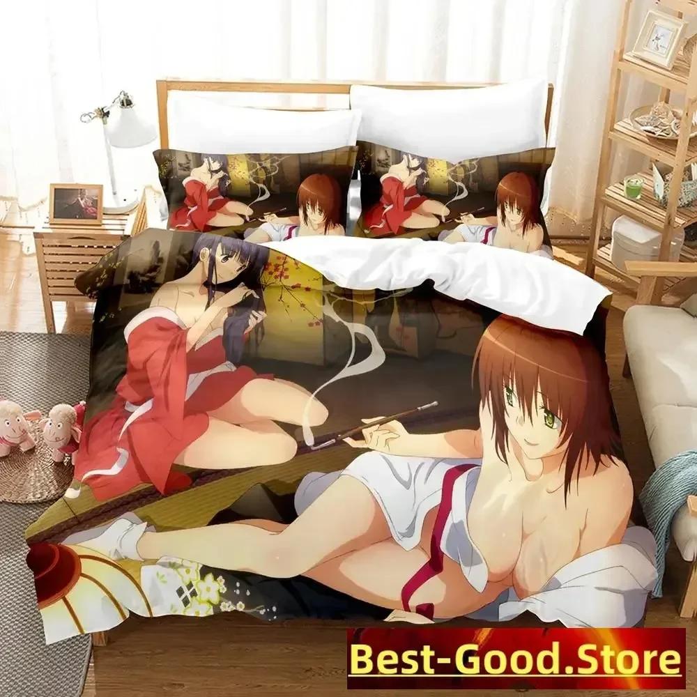 New To Love Ru Bedding Set Duvet Cover Sheet Printed Bed Set Pillowcase Bed Full Queen King Size Comforter Bedroom