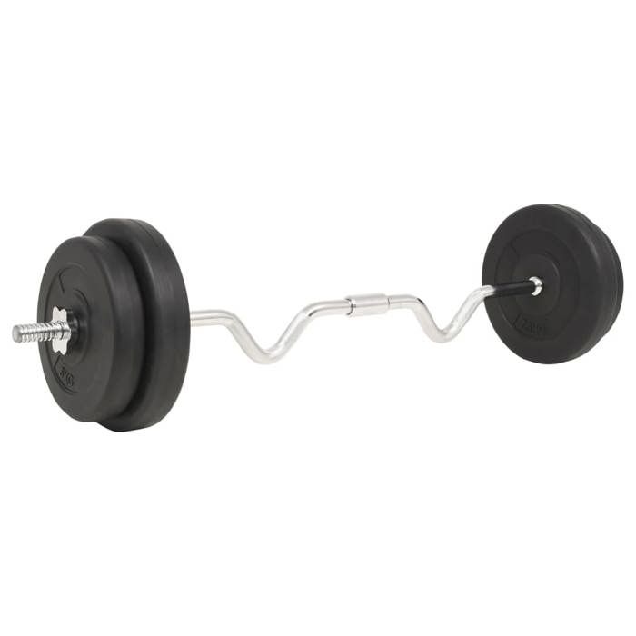 VidaXL Dumbbell Set 30 Kg Fitness Bodybuilding Weights Bars Plates 91399