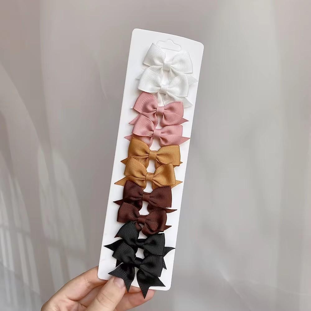 10 Stück/Los Kinder Einfarbiges Band Baby Schleifen Haarspangen für Babymädchen Handgemachte Schleife Haarnadel MiNi Haarspangen Haarschmuck