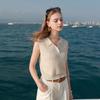 Women's Lyocell Blend Cable Knit Sleeveless Vest Top