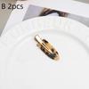 2Pcs No Crease Acrylic Hair Clips With Gold Metal Clasp And Marble Pattern Perfect For Daily Wear Party Hairstyling