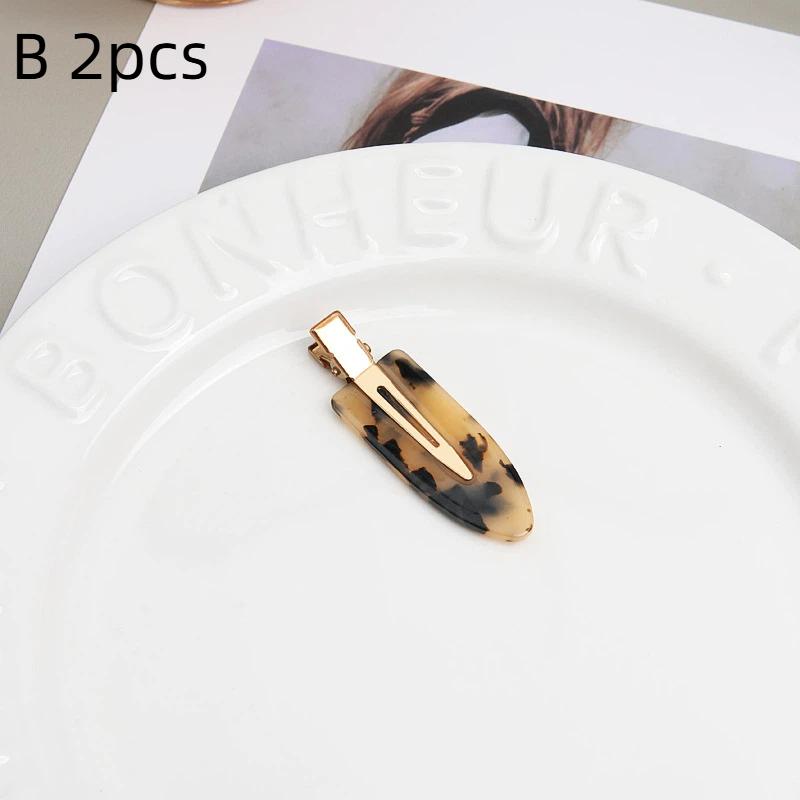 2Pcs No Crease Acrylic Hair Clips With Gold Metal Clasp And Marble Pattern Perfect For Daily Wear Party Hairstyling