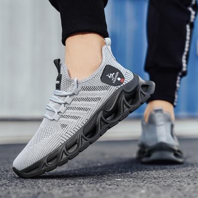 Zapatillas deportivas de plataforma para hombre joven de moda talla grande zapatillas tipo cuchilla para hombre primavera y verano zapatillas de hombre tejidas con hilo fly