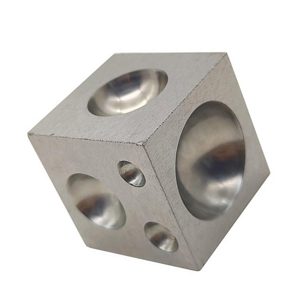 Polished Carbon Steel Dapping Block Square Jewelry Making Tool with Multiple Cavity Handcrafting Square Dapping Block