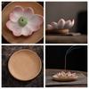 Support d'encens à 1 trou Brûle-encens Lotus Céramique Brûleur d'encens de méditation Porte-bâtonnet Fleur Vintage Zen Brûleur d'encens
