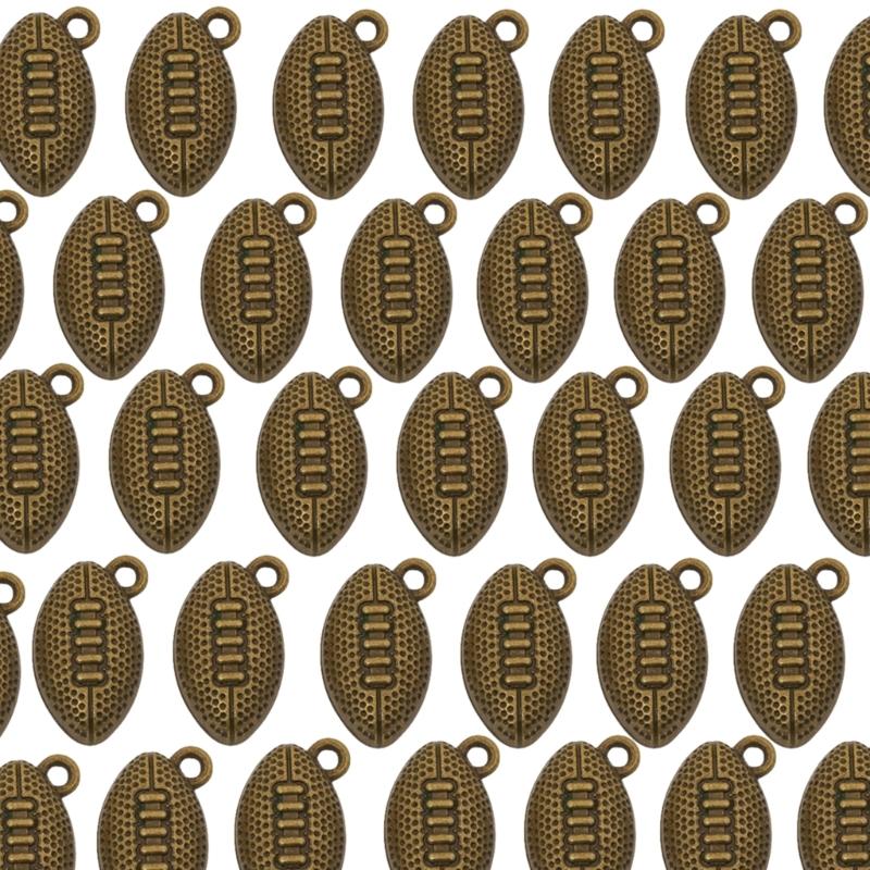 Set of 100 Zinc Alloy Sports Pendants Rugby Jewelry Supplies Bracelet Pendants Present for Jewelry Craft Enthusiasts