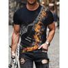 Summer Men's 3D Printed Crew Neck T-Shirt Fashion Versatile Breathable Trend Casual