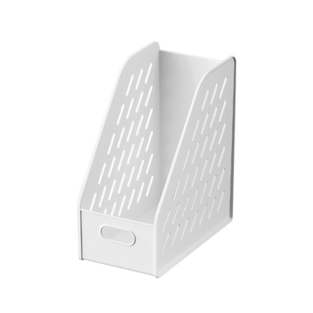 Large Capacity Bookend Stand Hollowed-out File Document Organizer Rack  for Home Office