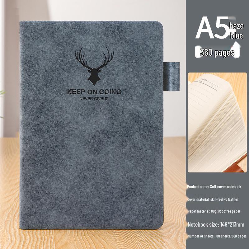 A5 Sheepskin Leather Business Notebook – Thick, Soft Cover for Meetings & Records