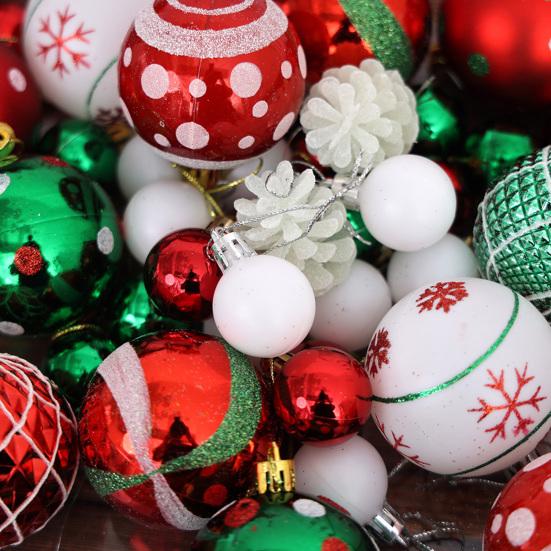 42 Buc. Ornamente Pictate pentru Globuri de Crăciun Set Decor Agățat din Plastic pentru Brad și Petrecere Incasabile Ușoare Festive Decor de Casă