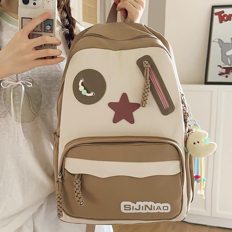 Schoolbag Mori Sweet Junior High School Student School Bag Campus Wind Large Capacity Decompression Commuter Backpack College Student Travel Backpack