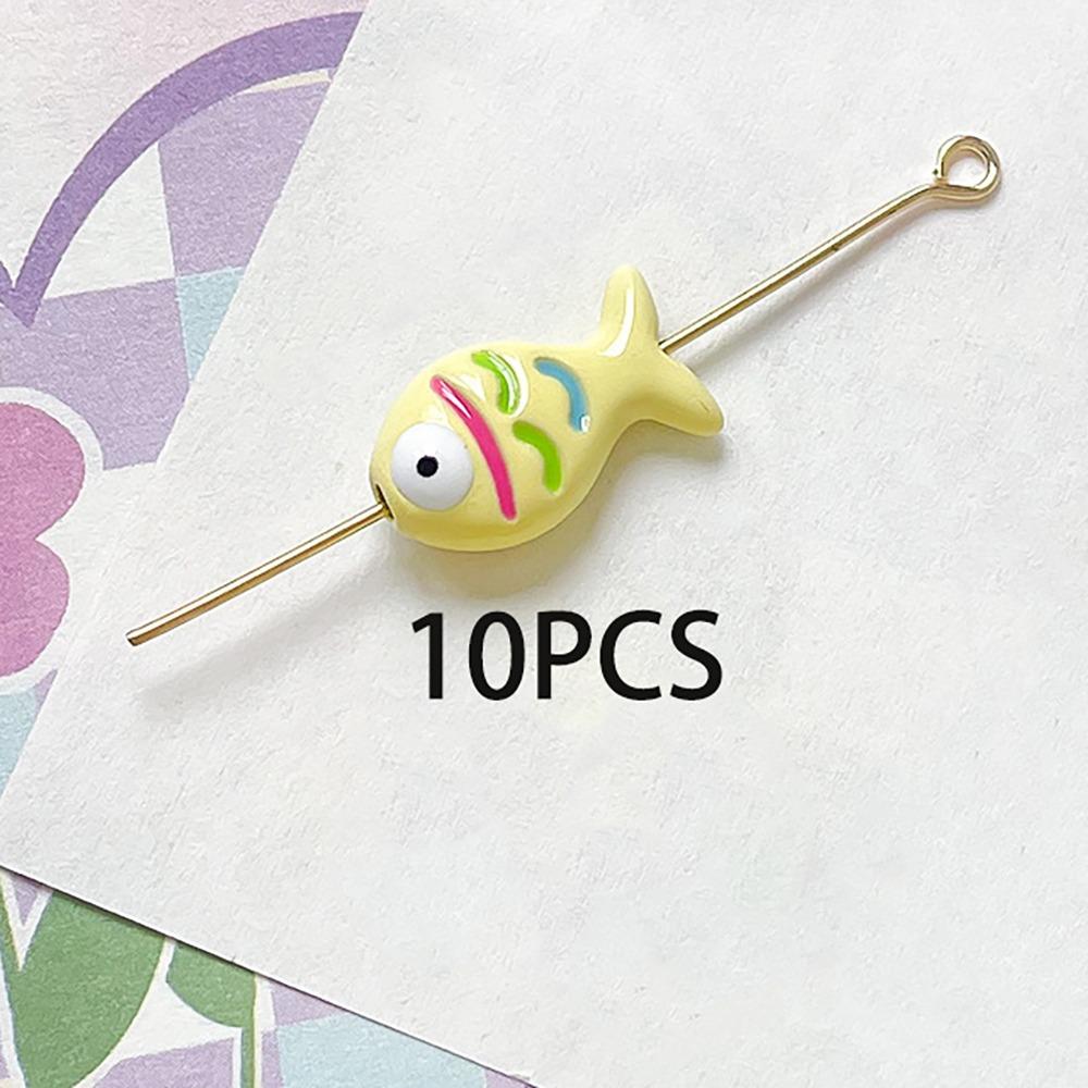 10pcs Handmade Craft Mini Fish Beads Cartoon Jewelry Making Material Bracelet Making Kit