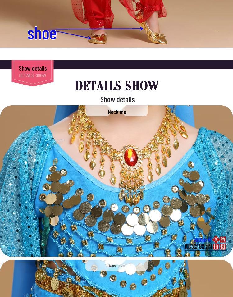 Children's Xinjiang Ethnic Dance Costume for Girls - Toddler Belly Dance Performance Outfit