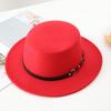 Autumn and Winter New Retro British Style Flat Top Hat Couple Men and Women Gentleman Hat Stage Performance Small Brim Fashion Hat