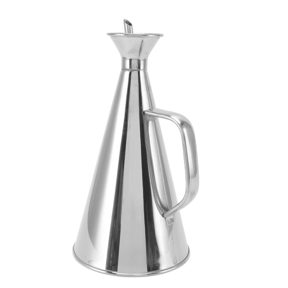 304 Stainless Steel Oil Dispenser Bottle 250ml/500ml/750ml/1000ml Vinegar Cruet Pourer Outdoor BBQ