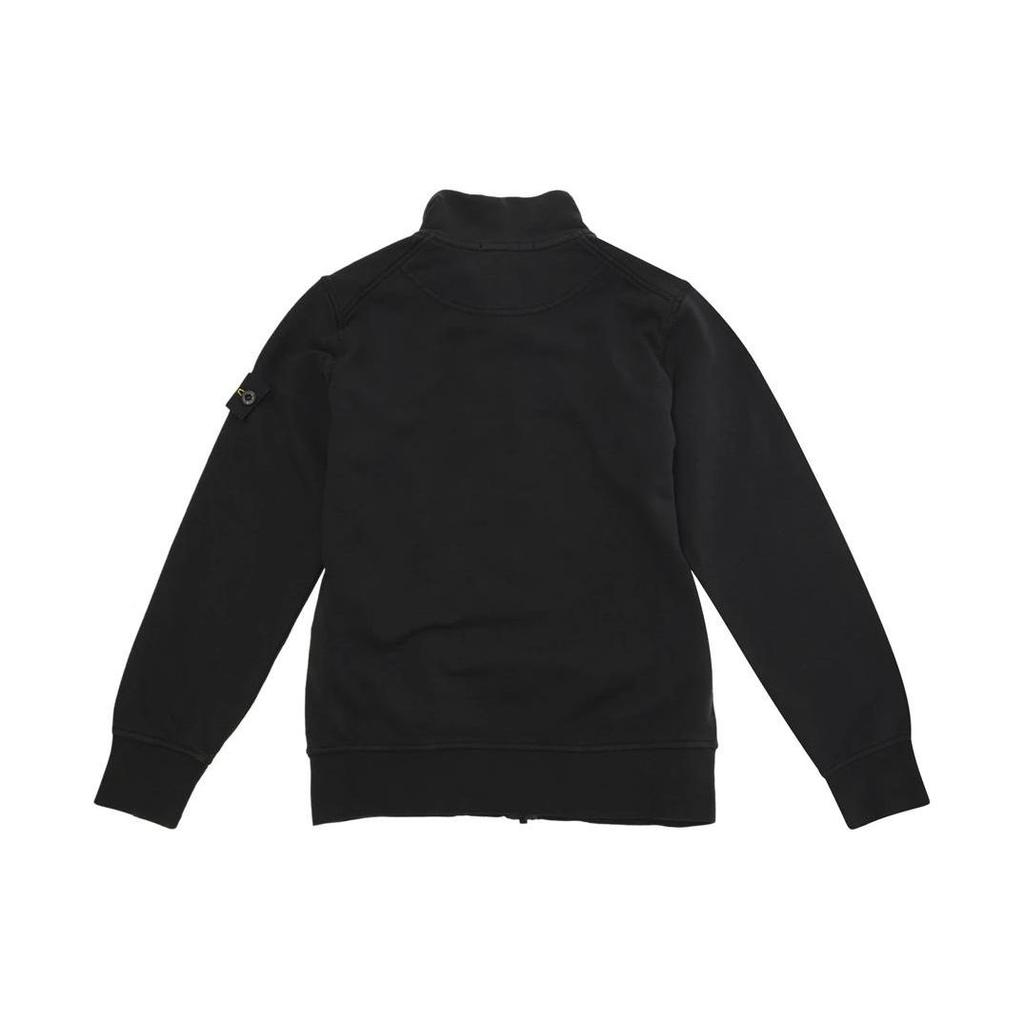 Stone Island Kids Zip Collar Loose Fit Long Sleeve Sweatshirt Kids sweatshirt Black 801662640-V0029