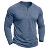 Mens Classic Style Henley Pullover Tops Raglan Long Sleeve Solid Color Daily Casual Wear Crew Neck Basic T Shirts