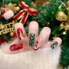 24Pcs/set Elk Pattern Christmas False Nails Christmas Snowflake Christmas Fake Nail Extension  Lady