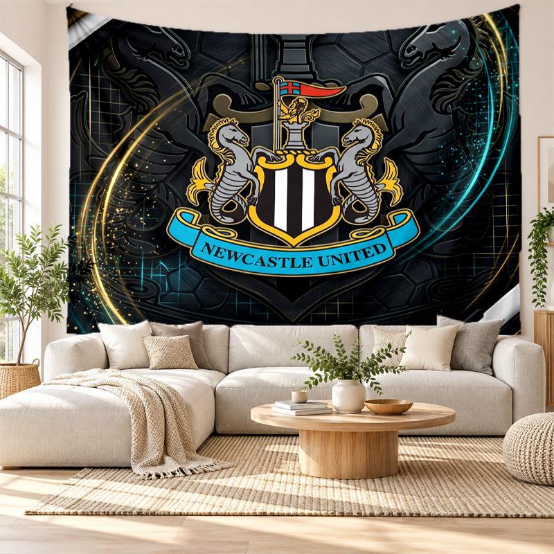 Newcastle United Fußball Wandteppich, Weiches Stoff Wandbehang, Dekorative Kulisse Für Schlafzimmer Haus Wandkunst