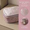 Cute Velvet Makeup Bag Zipper Closure Compact Mini Makeup Bag Lightweight Portable Cute Square Cosmetic Bag Makeup Accessory
