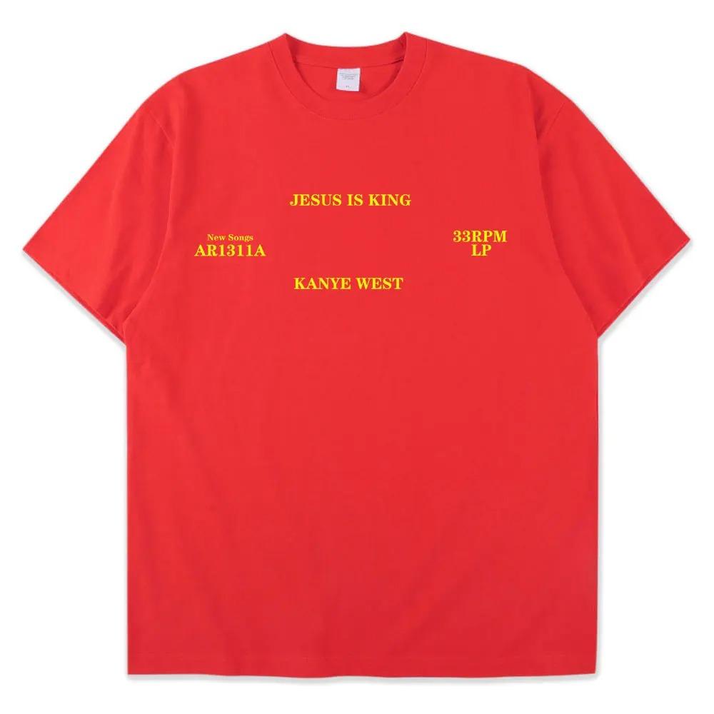 Kanye West Stejný styl Jesus Is King Grafický potisk Tričko Unisex Unisex Harajuku Móda Kulatý výstřih Bavlna Krátký rukáv Letní Nové Tričko