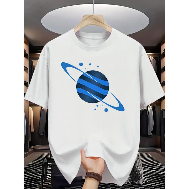 

European sizes [Men s Letter Print Tee] Men s Summer Fashion Short Sleeve T-Shirt with Letter Print Pattern 4XL білий