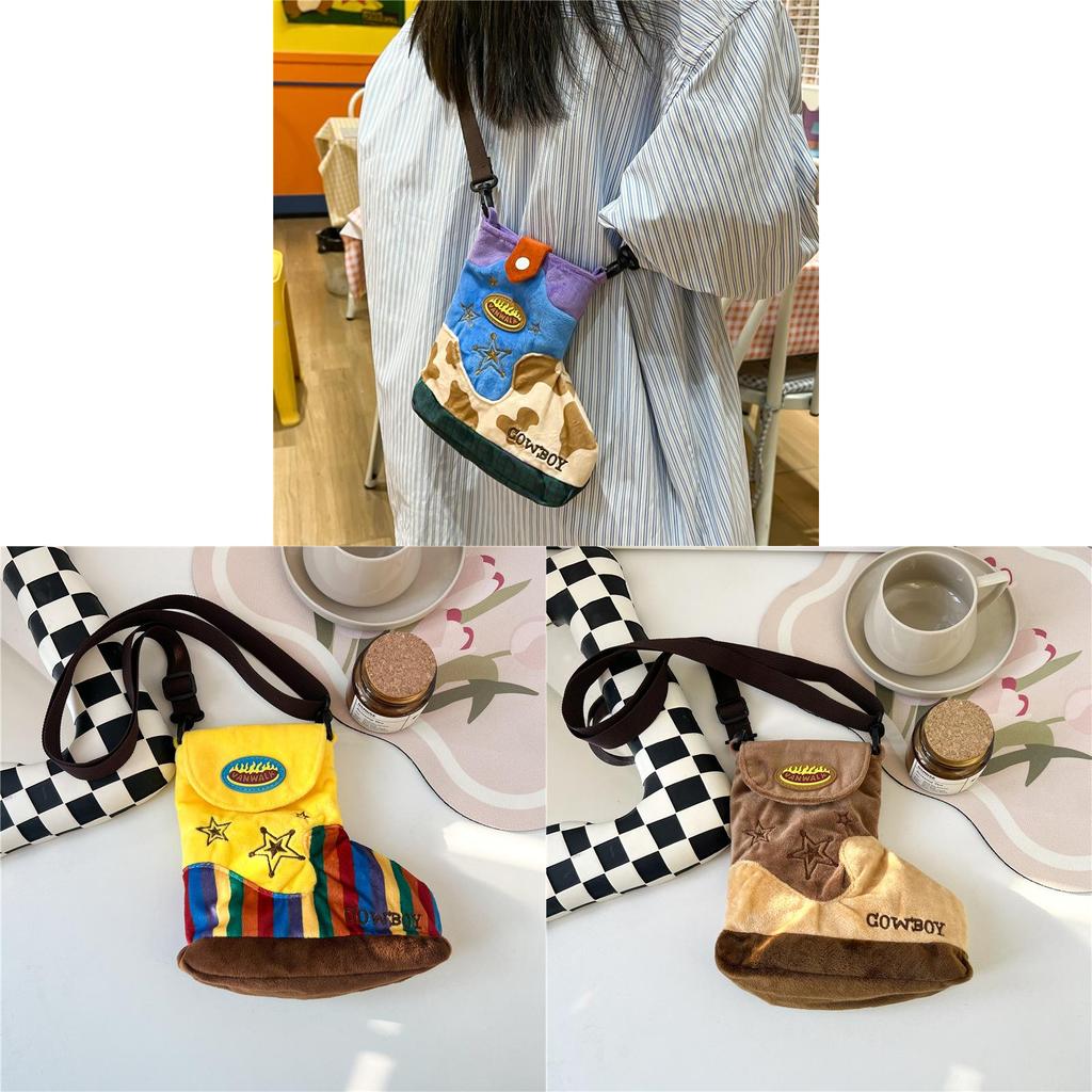 Modern Cool Woolen Kids Crossbody Bag With Geometric Pattern For Daily Use